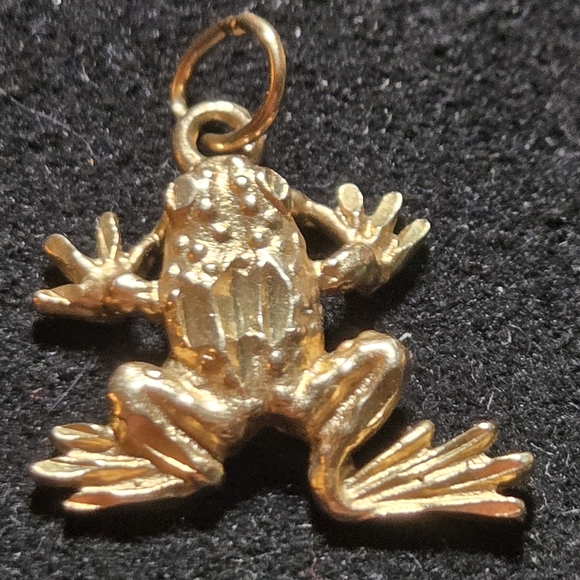 Vintage 14K Gold Frog Pendant Charm - Picture 1 of 7